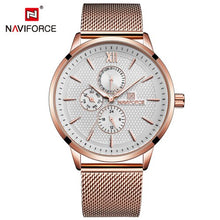 Load image into Gallery viewer, NAVIFORCE Mens Watches Top Luxury Blue Fashion Waterproof Ultra Thin Clock Male Full Steel Quartz Watch Men Business Wristwatch