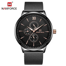 Load image into Gallery viewer, NAVIFORCE Mens Watches Top Luxury Blue Fashion Waterproof Ultra Thin Clock Male Full Steel Quartz Watch Men Business Wristwatch